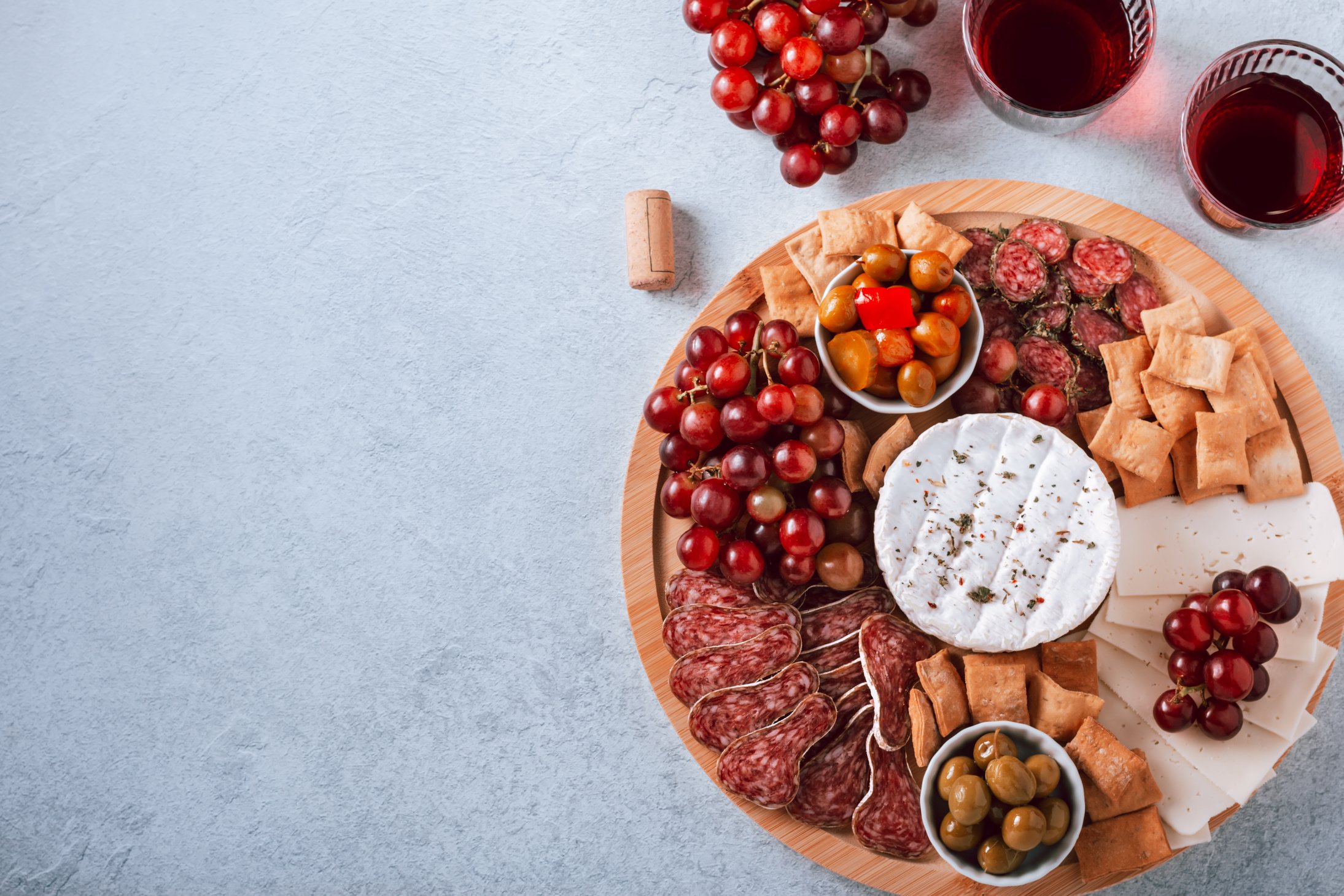 Charcuterie Board with Various Kinds of Snacks for Sharing